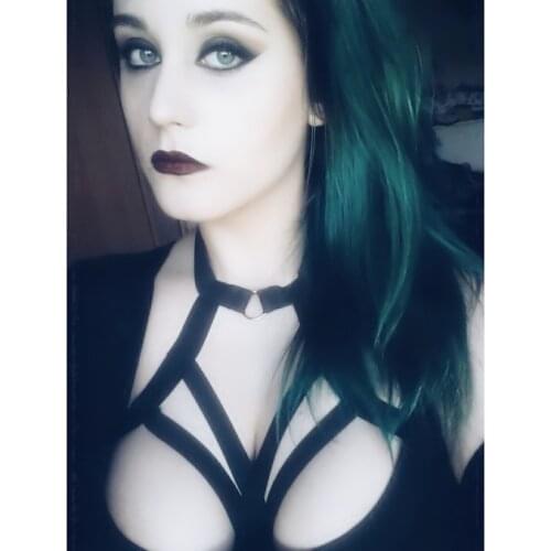 WOMEN BLACK BODY HARNESS GOTHIC HARNESS BRA SEXY HARAJUKU ADULT POLE DANCE HARNESS LINGERIE CAGE BRA