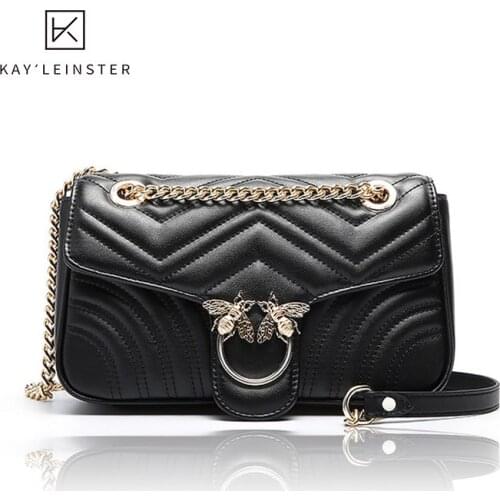 100% Genuine Leather Women HandBag Famous Brand Chain Shoulder Strap Fashion Casual Female Crossbody Bag bolsa feminina