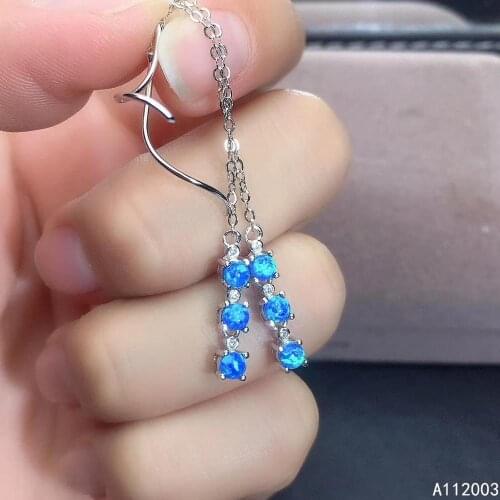 KJJEAXCMY Fine Jewelry 925 sterling silver inlaid natural opal female earrings Eardrop popular support detection