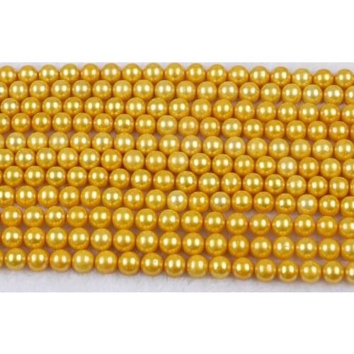 10-11mm Dyed Golden Color With Good Luster Edison Pearl Strand For Elegant Necklace