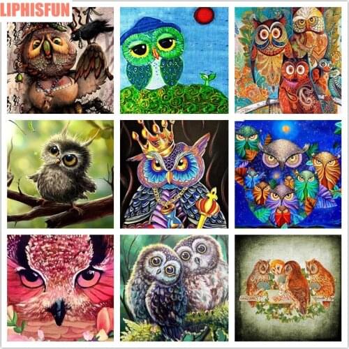 5D DIY Diamond Embroidery Diamond Painting Full Square/Round Resin Cross Stitch Home Decor Colorful Owl