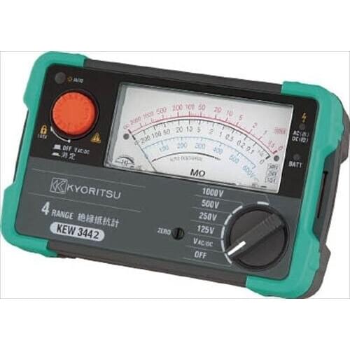 KYORITSU KEW3442 Analog Insulation Resistance Tester 3 Ranges 125V/250V/500V/1000V