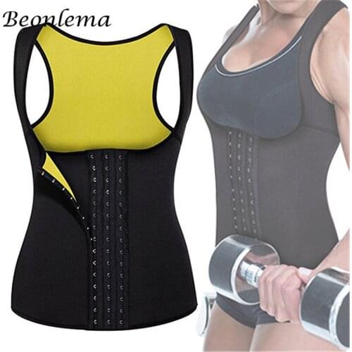 Beonlema Women Slimming Shapewear Sweat Neoprene Body Shaper Waist Modeling Straps Tummy Shaping Underbust Shaper Tops S-3XL