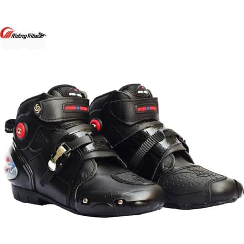 Women Men Motorcycle' Boot Ankle Racing boots Microfiber Leather Race Motocross Motorbike Riding boots for Race