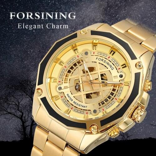 2021 New Forsining Fashion Casual Hollow Waterproof Automatic Mechanical Mens Watches Business Dress Man Wristwatch Relogio