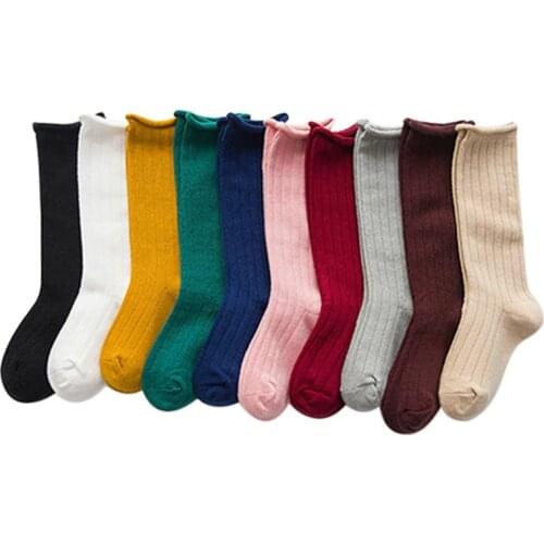 Kids Baby Socks Solid Color Baby Girl Boy Socks Infant Toddler Socks Autumn Winter Warm Sokken Kids Leg Warmers