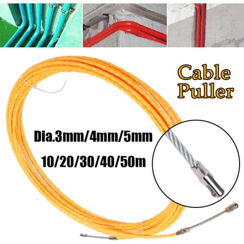 Dia.3/4/5mm Cable Puller Fish Tape Reel Puller Fiberglass Metal Wall Wire Conduit For Telecom Electrical Wall Wire Conduit Tool