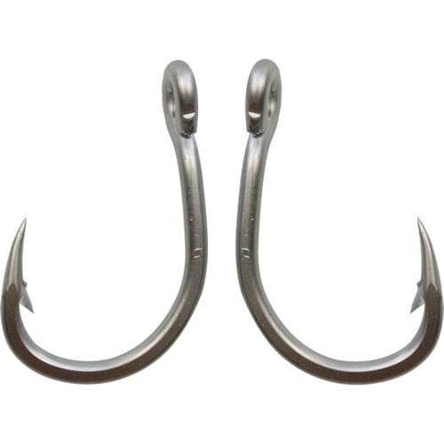 Easy Catch 30pcs New Strong Fishing Hook Stainless Steel Tuna Bait Fishhook Barbed Hook for Saltwater Fishing 10084
