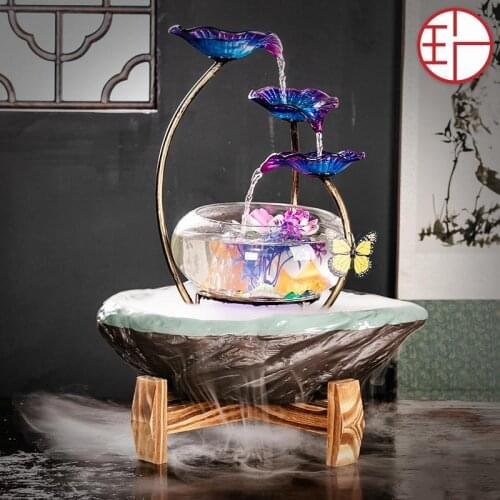 Living room financial resources rolling small landscape fountain landscaping circulating water fish tank making money water