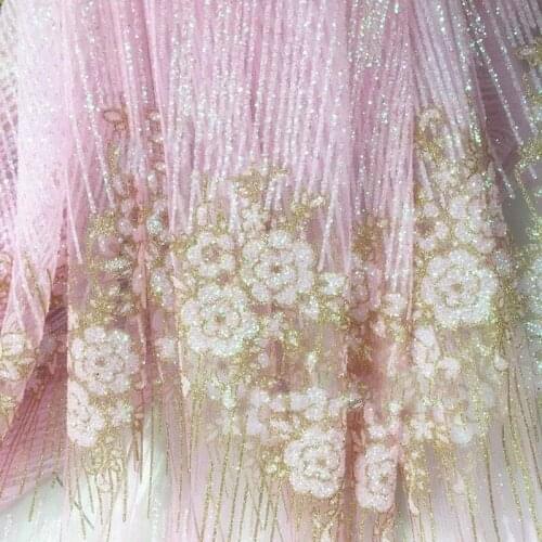 GLace 1Y/Lot 3colour african fabric100%polyester bronzed net fabric for night derss decoration DIY material TX568