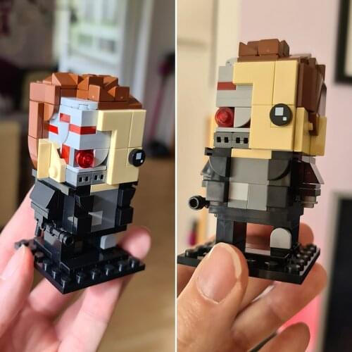 MOC Future Warrior Devil Brickheadz Simulation Figure Model Decoration Building Blocks Diy Toys Bricks Educational Xmas Gift