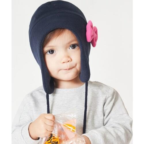 2PCS Set Winter Baby Hat Gloves Kids Beanie Hat for Baby Girl with Fleece Lining Caps for Children