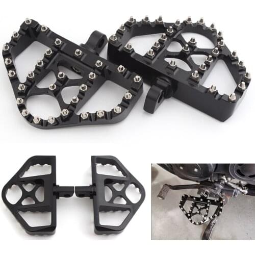 Motorcycle MX Offroad Foot Pegs Wide Fat Black Footrests Pedals For Harley Touring Road King Sportster XL 1200 883 Dyna