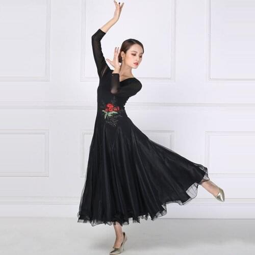 National Standard Dance Clothes Modern Ballroom Dancing Performance Clothing New Female Big Swing Dress Waltz Practice Skirt