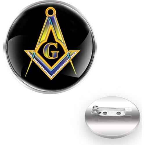 Подарки на новый год Masonic Brooches брошь ювелирное изделие Collar Pin Glass Convex Dome Accessories Gift