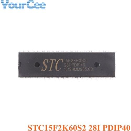 Original STC STC15F2K60S2-28I-PDIP40 Single-Chip Microcomputer Integrated Circuit IC Chip 15F2K60S2 Micro Computer ISP
