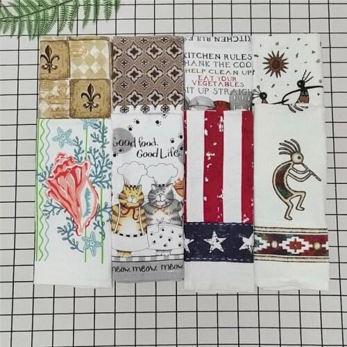 41x64cm Soft Cotton Tea Towel Dish Cleaning Cloth Colorful Printed Napkins Kitchen Tool