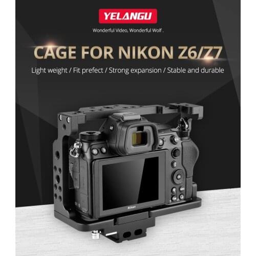 Professional High Quality Portable DSLR Camera Cage with Base Plate for Nikon Z6-Z7 YELANGU C15