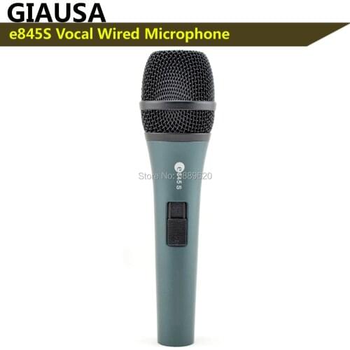 Free shipping, e845S wired dynamic cardioid professional vocal microphone , wired sennheisertype vocal e845S microphone