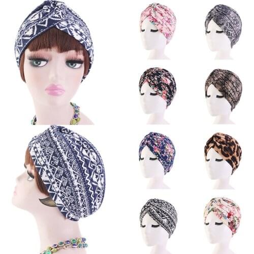National Style Muslim Hijab Hat Women Cotton Folding Stretch Turban Hat Head Wrap Chemo Cap For Lady Head Scarf Beanie Hats