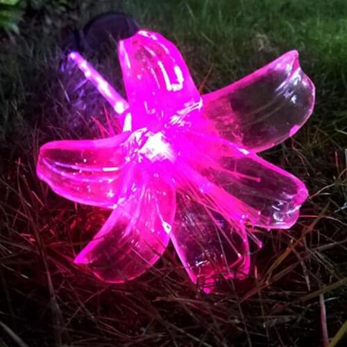 5PCS LED Lily Solar Light Garden Lamp Waterproof Acrylic Flowers Solar Light Outdoor For Decoration Lighting Solar Street Lamp