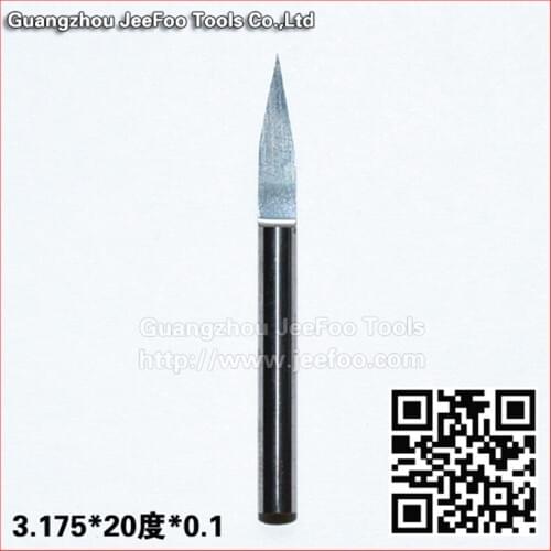 3.175*20Degree*0.1 Solid Carbide Micro End Mill, Milling Cutters, CNC Wood Engraving Tools, Spiral Router Bits