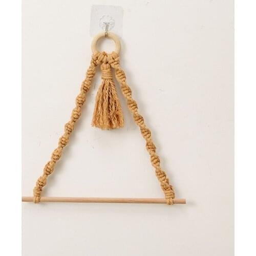 Cotton Rope Hand-woven Paper Towel Rack Towel Rack Wall Decoration Apricot