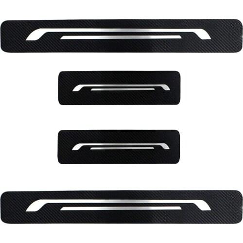 Door Sill Protector Strips 4 door Trim Cover Entry Guards White For Golf 6 7 2008-2018