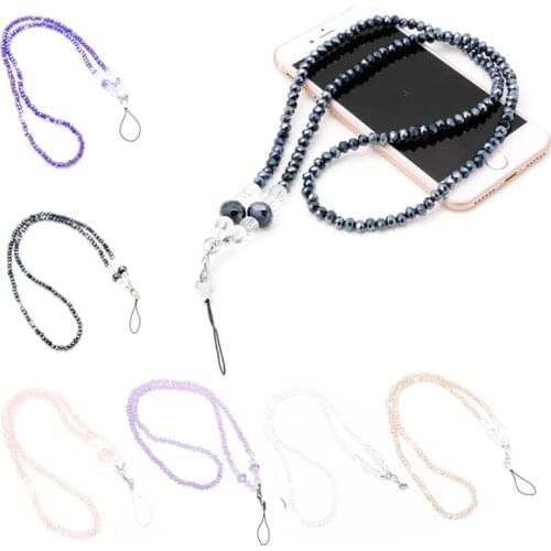 Pearls Long Neck Strap Lanyard KeyRing Keychain Holder Necklace For Mobile Phone