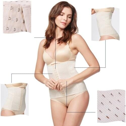 Women Three Buckle 15 Buckle Body Belly Shape Waist Corsets Slimming Modeling Strap Belt