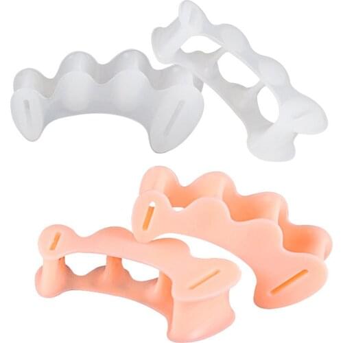 1 pair Hammer Toe Treatment Silicone Three Holes Hallux Valgus Toe Separator Corrector