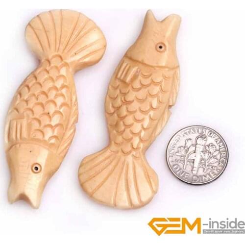 Big Large White Animal Carved Bone Cabochon Beads Loose Bead For Jewelry Making Bulk 2 PCS Wholesale