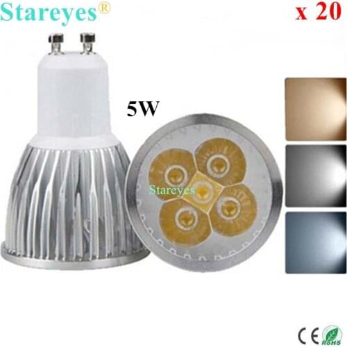 20 pcs Dimmable 5W GU10 E14 E27 B22 GU5.3 MR16 (12V) LED Spotlight lamp Downlight bulb led lamp droplight light lighting