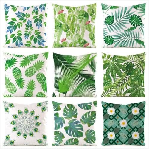 45cm*45cm **Leaves** Inimitated Silk Fabric Throw Pillow Covers Couch Cushion Cover Home Decorative Pillows Pillow Case