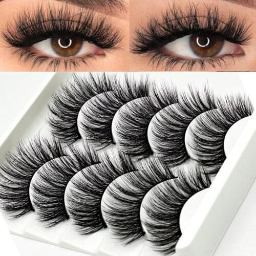 5 Pairs 3D Mink Eyelashes Handmade Full Strip Lashes Luxury Mink Eyelashes Makeup Lash Maquiagem False Eyelashes Lash Extension