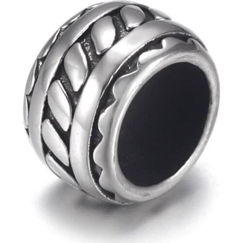 Stainless Steel Drum Bead Polished 6mm Large Hole Metal Beads Bracelet Charms for DIY Jewelry Making Accessories