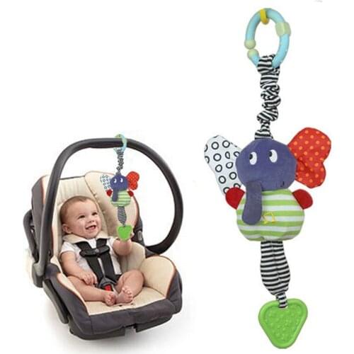 Baby Toys Baby Crib Stroller Rattle Toy Plush Elephant Newborn Baby Hanging Rattle Ring Bell Soft For Baby