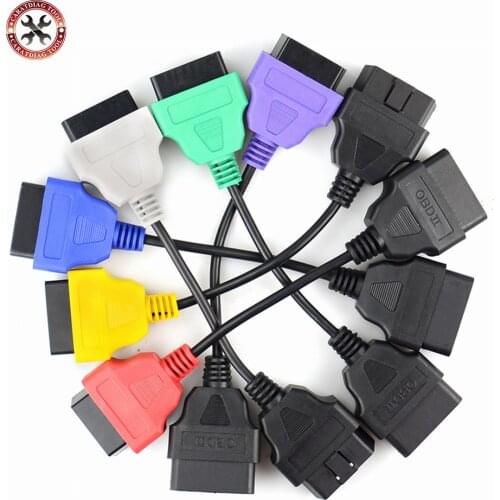 6 Color Auto OBD2 Connector Diagnostic Adapter Cable for FiatECUScan and Multiecuscan for Fi-at Al-fa Ro-meo and for Lan-cia