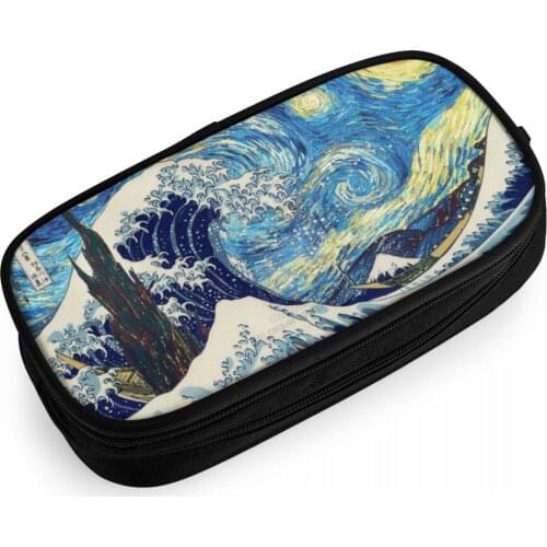 Dutch Painter Van Gogh Classic Oil Painting Pen Bag Zipper Pencil Case Students Wallet Purse Bag kid Birthday Gift Pencil Holder