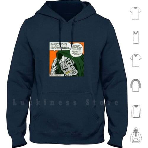 Mf Doom-Metal Fingerz Vol.4 Hoodie Long Sleeve Mf Doom Doom Madlib Hip Hop J Dilla Quasimoto Real Hip Hop Franky