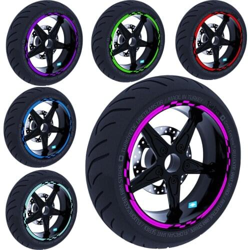 Moto GP Racing Flag Design Rim Tape Wheel Stripes Decals Sticker Reflective & Fluorescent Colors CinarExtreme