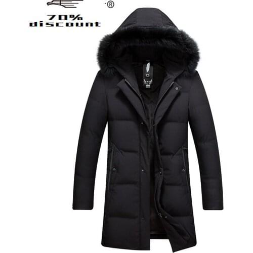 Winter Jacket Men Long Coat Duck Down Jacket Men Clothes 2020 Thick Mens Jacket and Coat Hooded Fur Collar ZL8928 KJ868