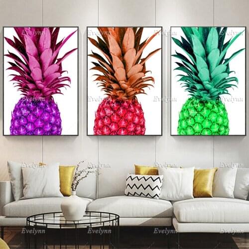 Nordic Abstract Color Pineapple Wall Art Print Poster Hd Modular Pictures For Living Room Home Decor A3