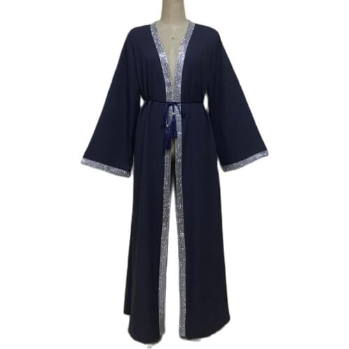 F822 new Arab amazon womens cardigan gown with diamond-encrusted perm