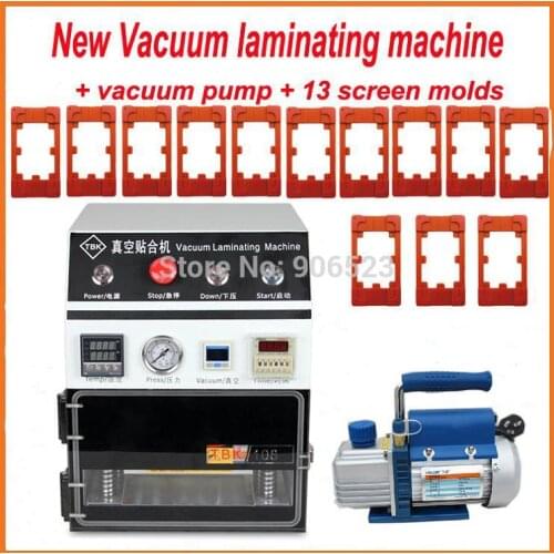 OCA Vacuum Laminating Machine + Vacuum Pump + 13 Position Molds to Repair Touch LCD Screen for iPhone,Samsung
