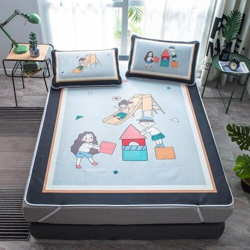 Summer Cool Sleeping Mat Breathable Ice Silk Cold Sheets Mattress Can Be Washed And Folded