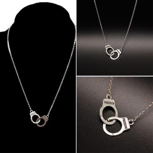 Punk Necklace for Women and Men Handcuffs Pendants Street Style Silver Color Chokers Fashion Jewelry New Trendy Wholesale Chains
