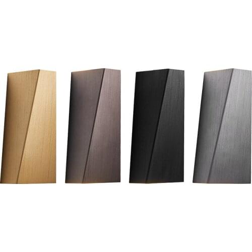 12W Brushed Golden Bedside Light Modern Creative LED Wall Light Staircase Aisle Corridor Fence Front Door Porch Light Sconce