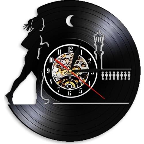 Sport Running Vinyl Record Wall Clock Decorating Horologe For Home Running At Night Clocks Watch Running Woman Gift For Runner