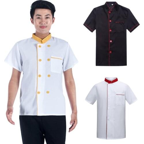 2020 Chef Uniform Short Sleeve Men Women Chef Jacket Kitchen Hotel Restaurant Uniforms Shirts Summer Cook Coat Waiter Uniform